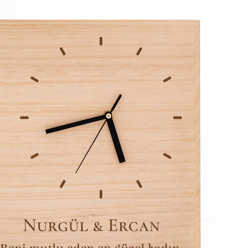 Doğum Günü Hediyesi Saatli Büyük Boy Ahşap Foto