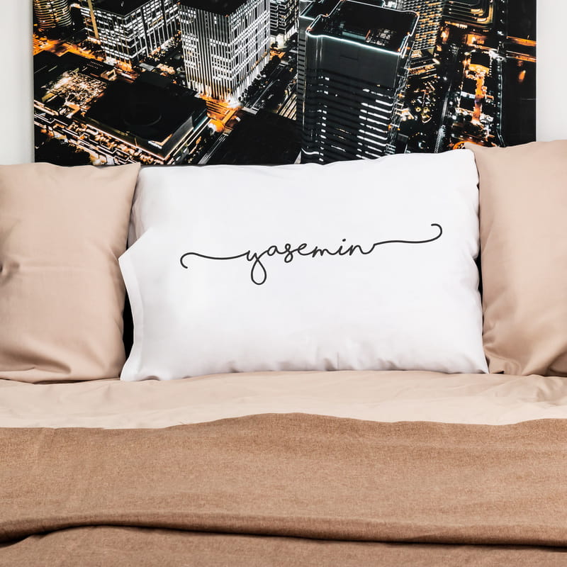 El Yazısı Tasarımlı 2li Yastık Kılıfı Seti