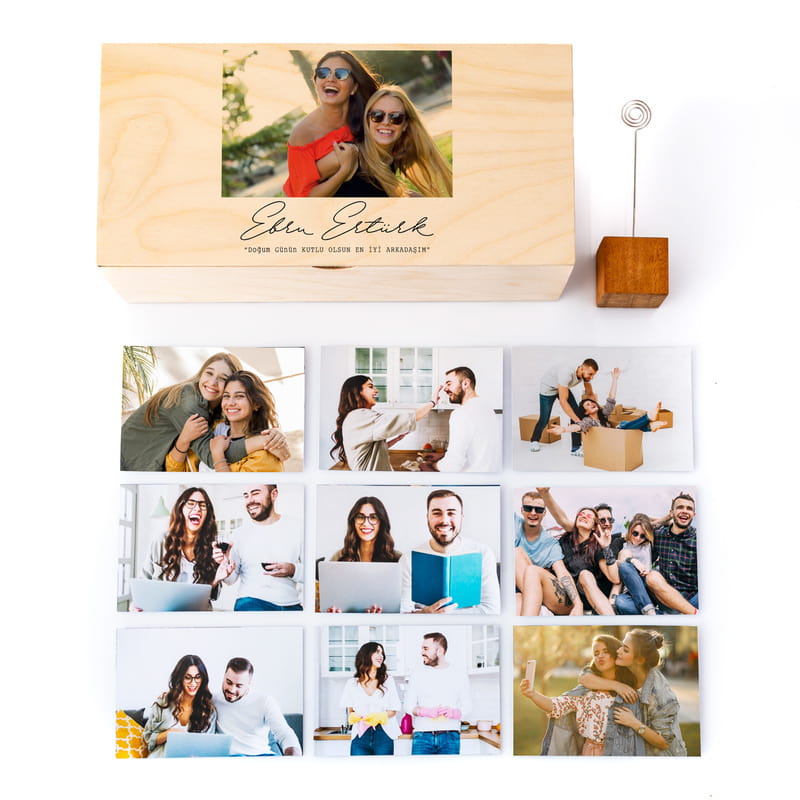 En Değerli Arkadaşa Hediye Ahşap Fotoğraf Kutusu