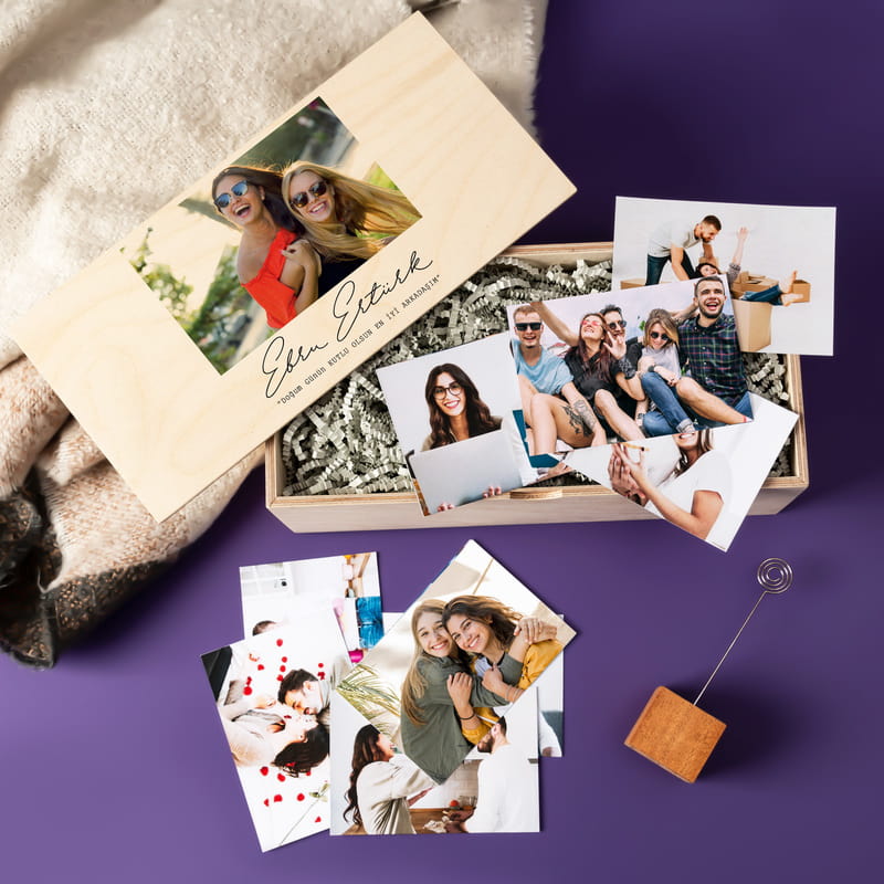 En Değerli Arkadaşa Hediye Ahşap Fotoğraf Kutusu