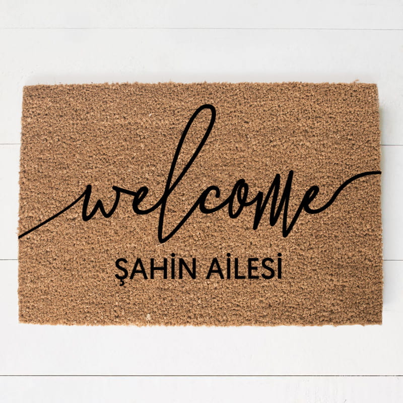 Evli Arkadaşlara Hediye Kişiye Özel Welcome Kapı Önü Paspas