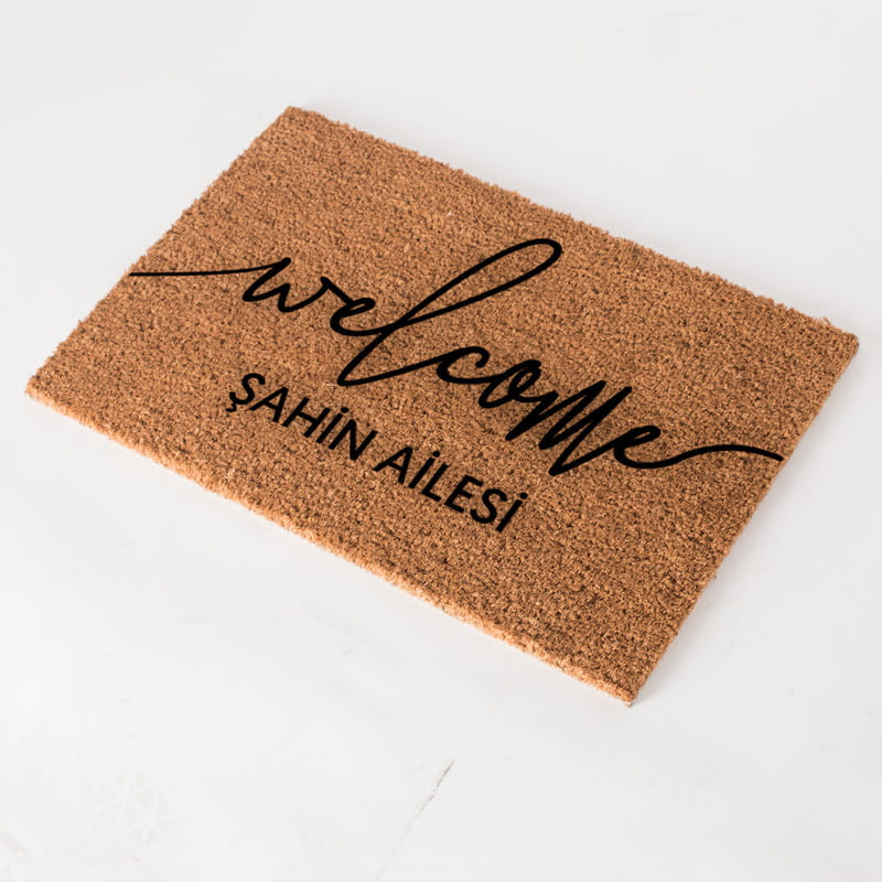 Evli Arkadaşlara Hediye Kişiye Özel Welcome Kapı Önü Paspas