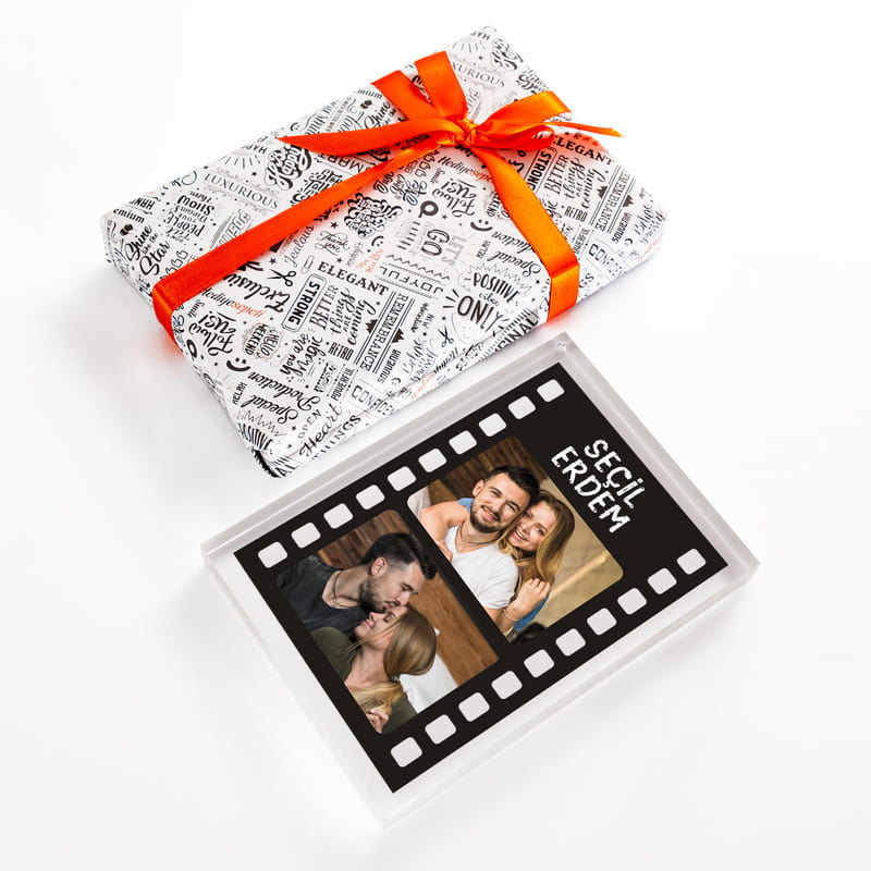 Film Şeridi Tasarımlı Fotoğraflı Akrilik Çerçeve