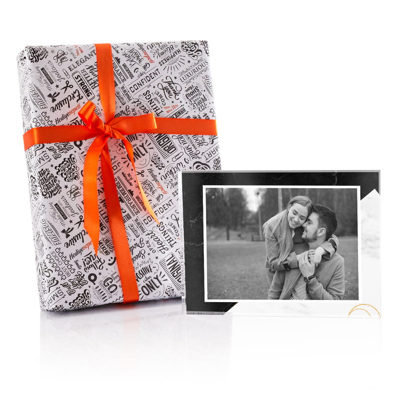 Fotoğraf Baskılı Mermer Görünümlü Hediye Akrilik Çerçeve