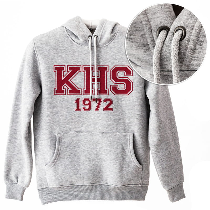 Harf ve Tarih Baskılı Kapşonlu Sweatshirt - %100 Pamuklu Kumaş