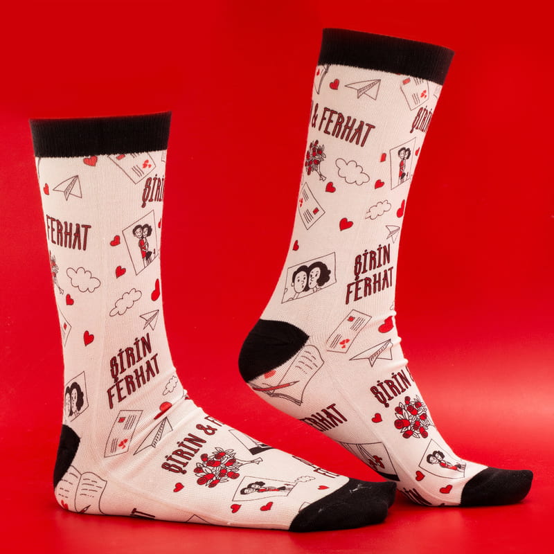 Her Daim Aşıklara Özel İsme Özel Baskılı Esprili Çorap