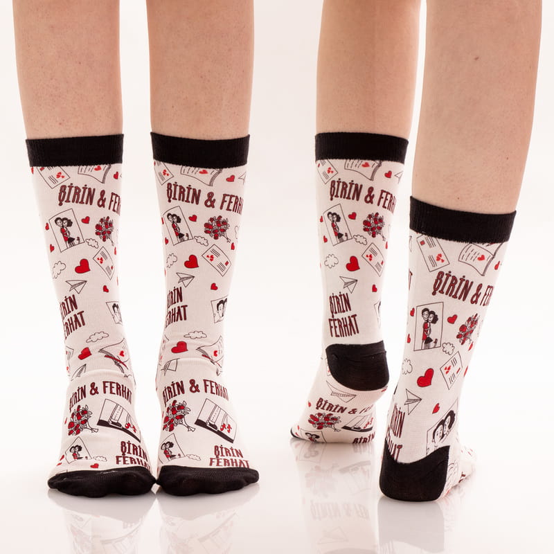 Her Daim Aşıklara Özel İsme Özel Baskılı Esprili Çorap