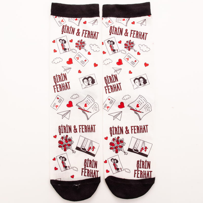 Her Daim Aşıklara Özel İsme Özel Baskılı Esprili Çorap