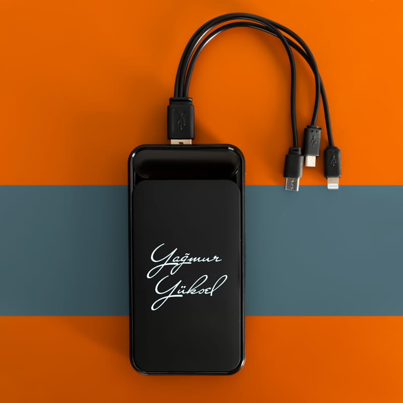 İmza Tasarımlı İsme Özel 10.000 mAh Powerbank