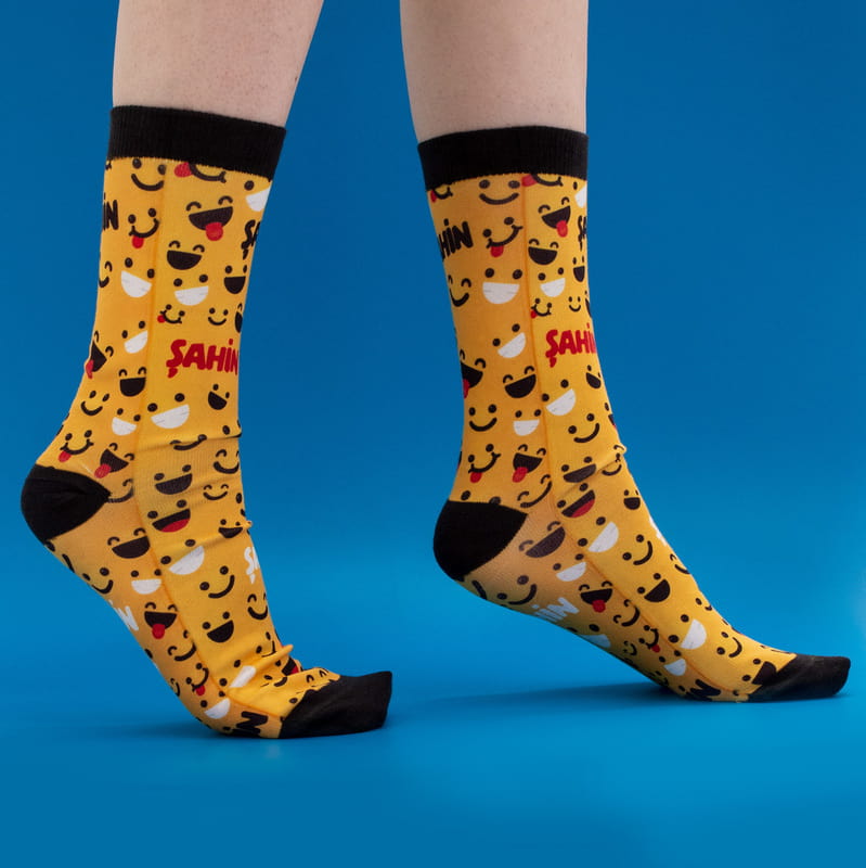 İsme Özel Emoji Baskılı Esprili Çorap | Hediye Sepeti