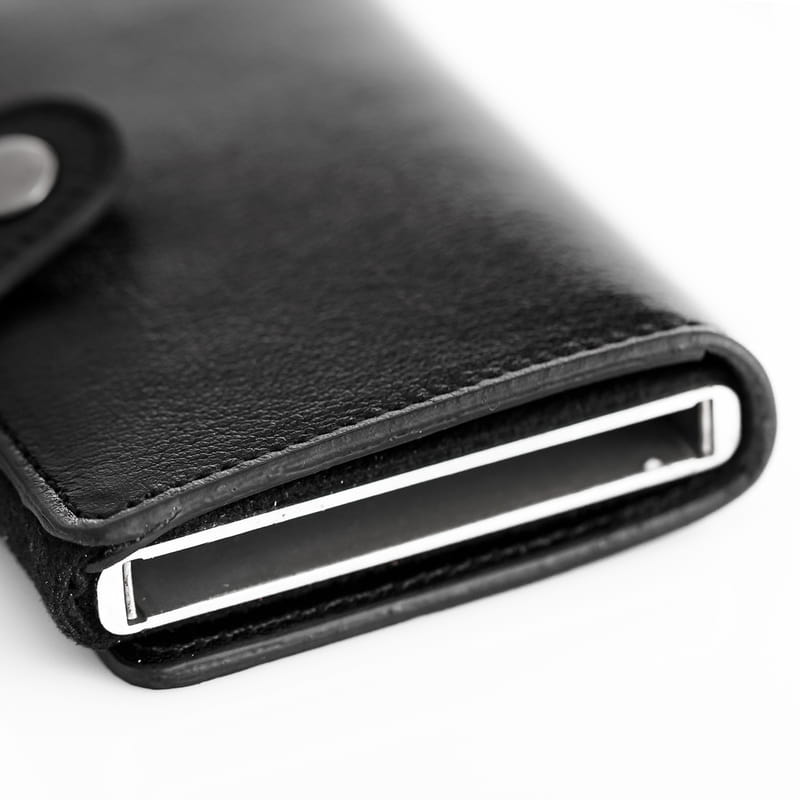 İsme Özel İmza Tasarımlı Tokalı Otomatik Cüzdan - Hakiki Deri