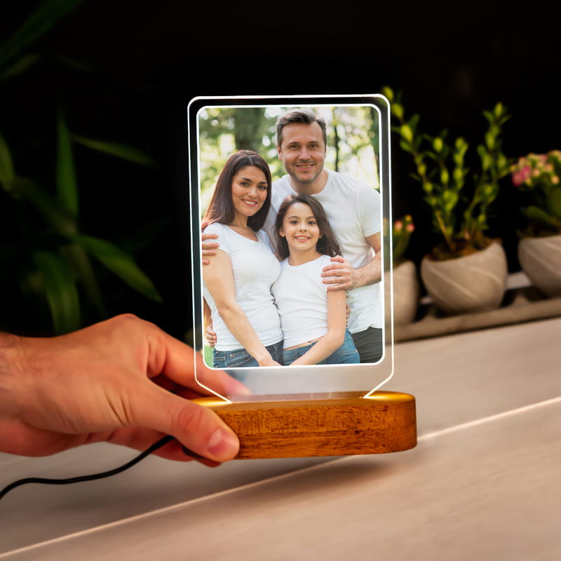 Kişiye Özel Fotoğraf Baskılı 3 Boyutlu Led Lamba