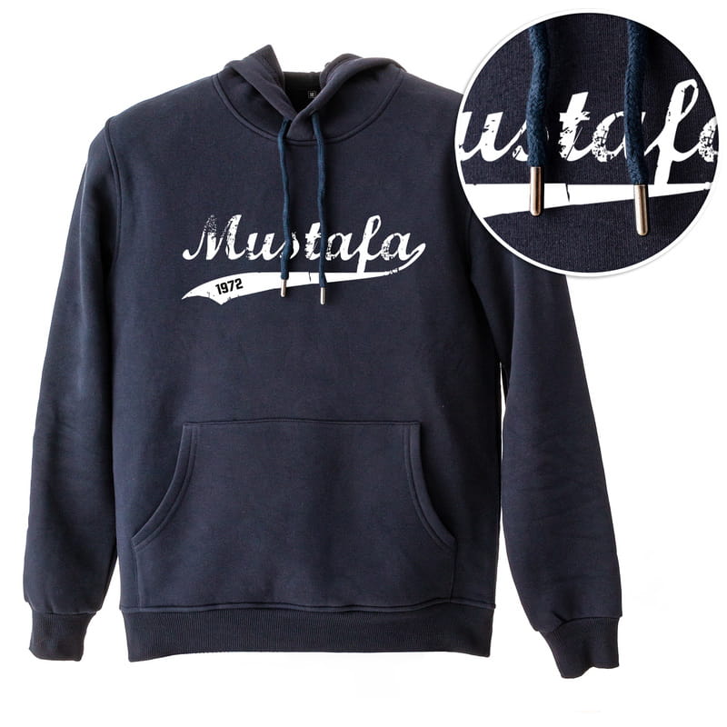 Kolej Tasarımlı Kişiye özel Kapşonlu Sweatshirt - %100 Pamuklu Kumaş