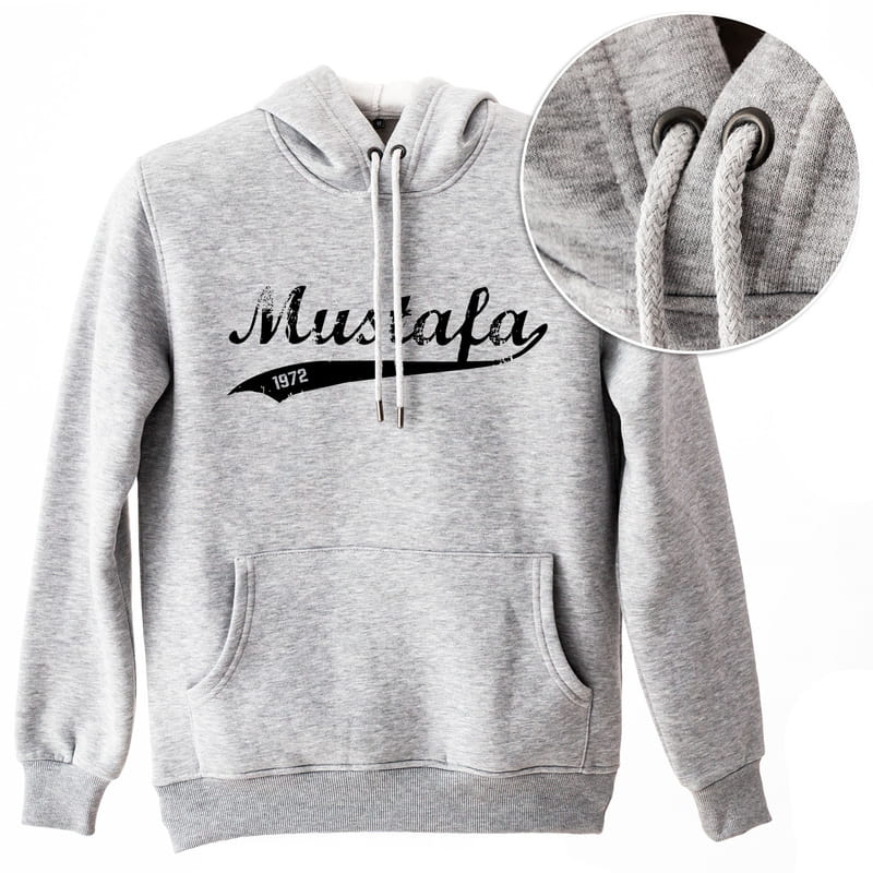 Kolej Tasarımlı Kişiye özel Kapşonlu Sweatshirt - %100 Pamuklu Kumaş