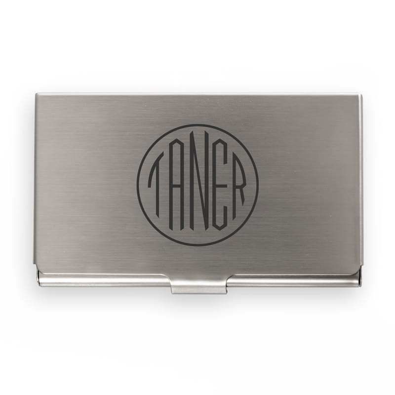 Monogram İsim Yazılı Metal Kartvizitlik