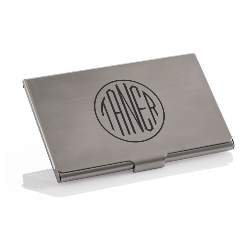 Monogram İsim Yazılı Metal Kartvizitlik