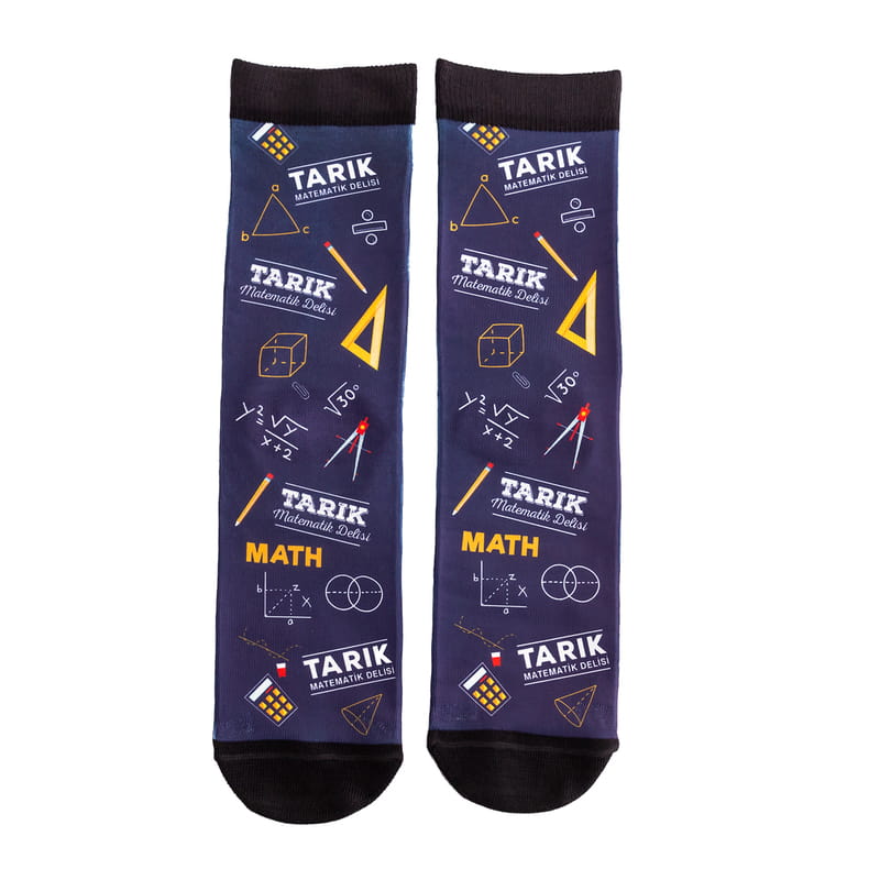 Matematik Severlere Özel Tasarımlı Esprili Renkli Çorap