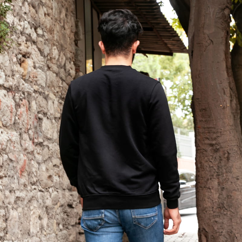 Mustafa Kemal Atatürk İmza Nakış İşlemeli Fermuarlı Sweatshirt - %100 Pamuklu Kumaş