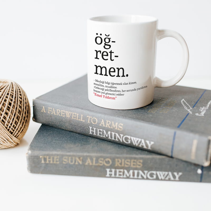 Öğretmen Kelime Anlamlı İsme Özel Kupa