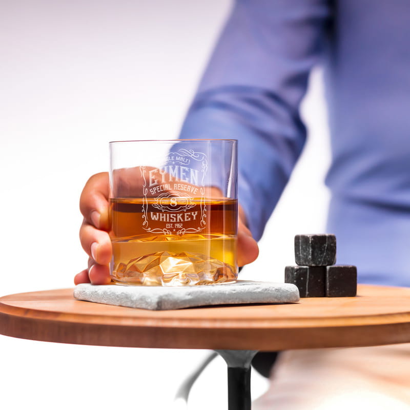 Retro Tasarımlı Ahşap Kutulu Chicago Viski Kadeh Seti