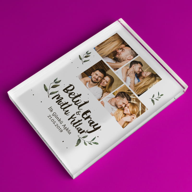 Sevgiliye Hediye Fotoğraf Baskılı Mesajlı Akrilik Çerçeve