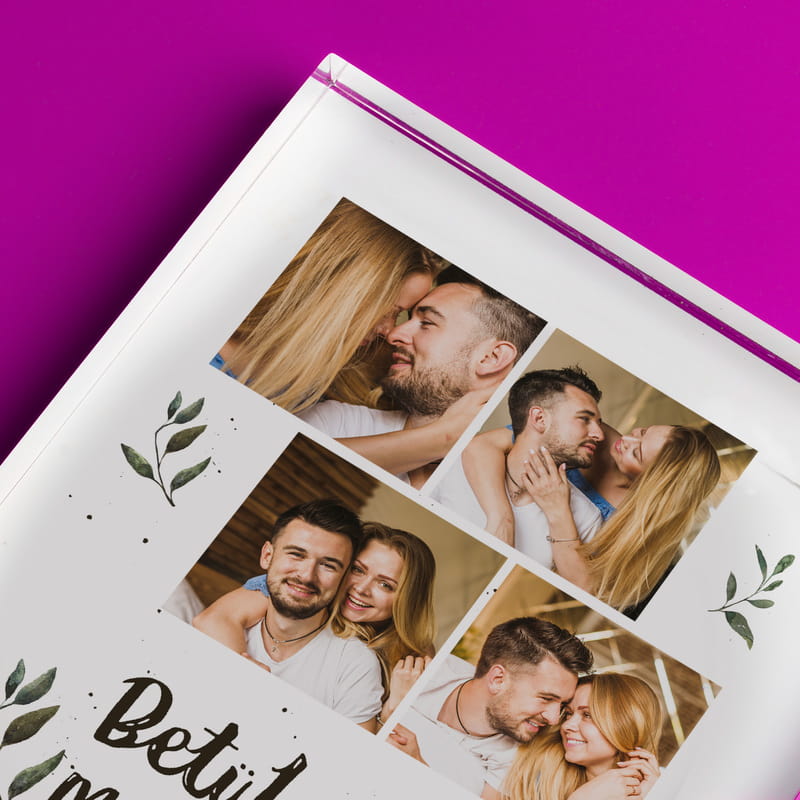 Sevgiliye Hediye Fotoğraf Baskılı Mesajlı Akrilik Çerçeve