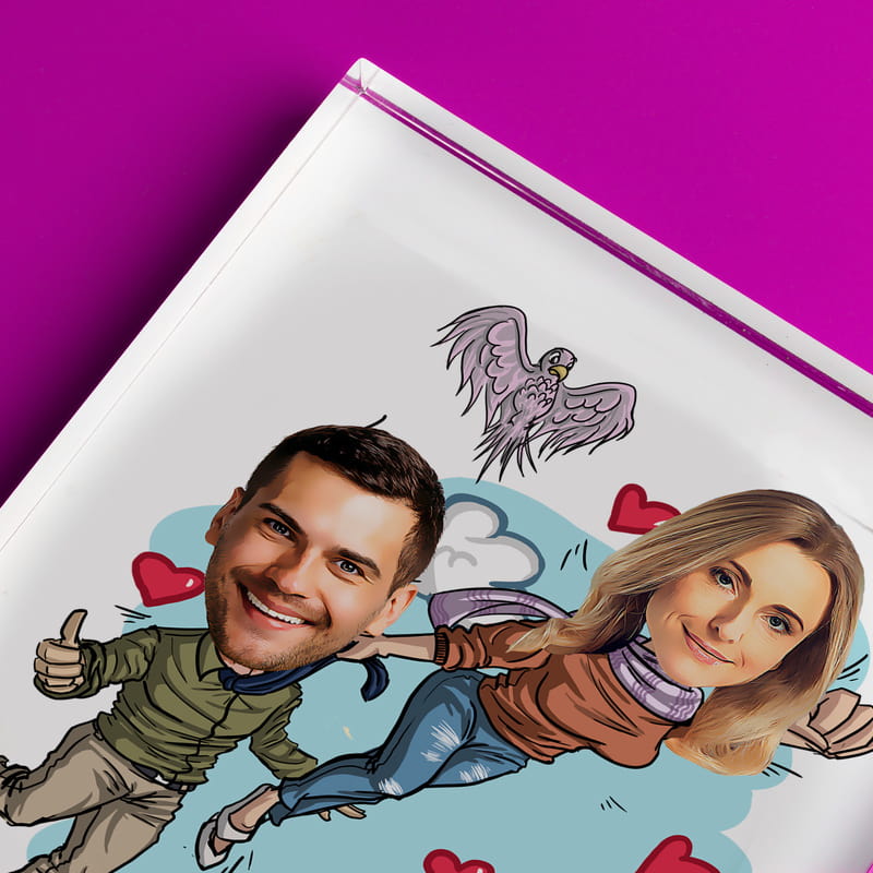 Sevgiliye Hediye Karikatür Fotoğraf Baskılı Esprili Akrilik Çerçeve