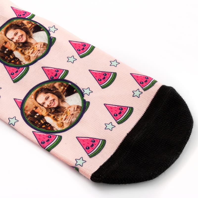 Sevimli Karpuz Tasarımlı Hediyelik Fotoğraflı Çorap