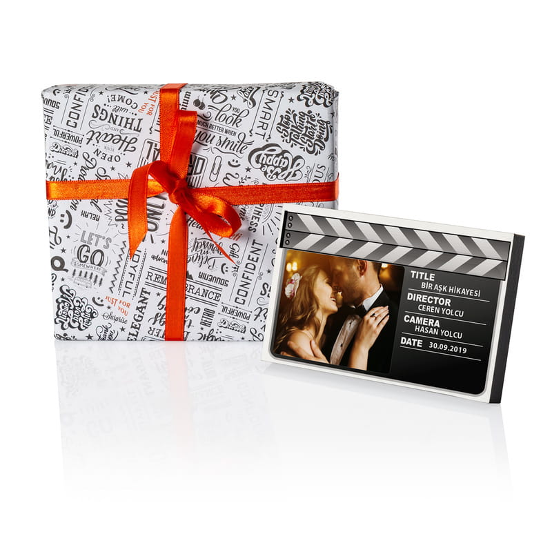 Sinema Kliketi Tasarımlı Baskılı Mini Fotoğraf Çerçevesi