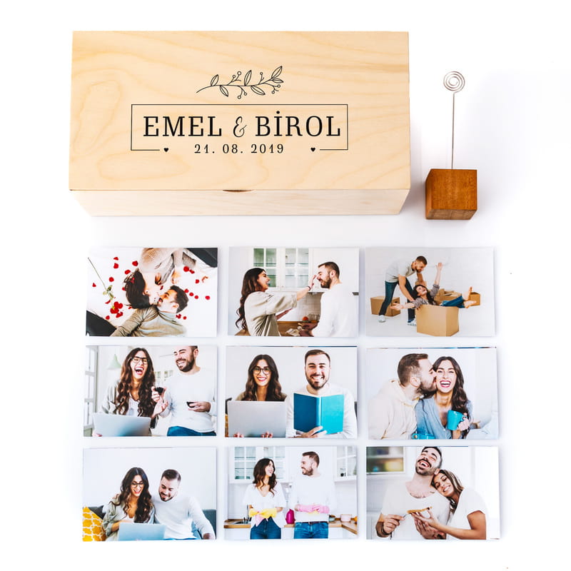 Yıldönümü Hediyesi Ahşap Fotoğraf Kutusu