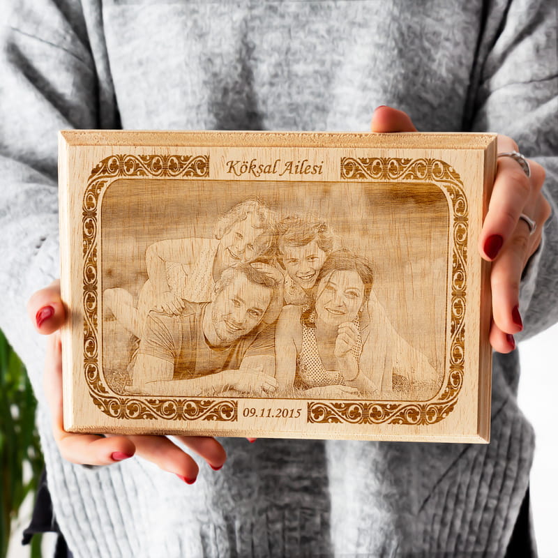 Aile Resminize Özel Mini Ahşap Foto