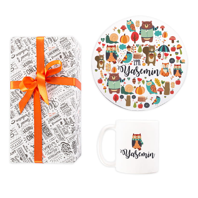 Arkadaşa Doğum Günü Hediyesi Kişiye Özel Kupa Fincan ve Mousepad Seti