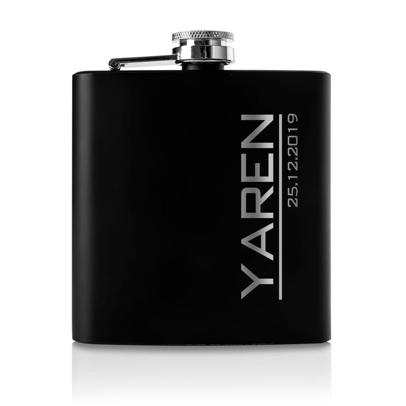 Arkadaşa Hediye Minimal Tasarımlı Mat Siyah Çelik Matara