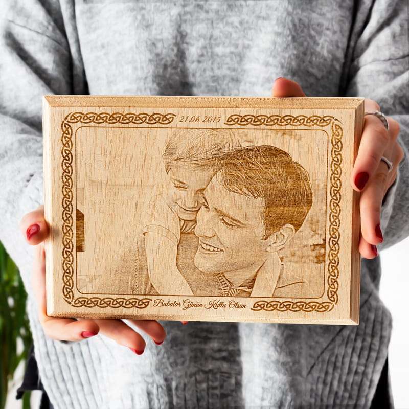 Babalar Günü Hediyesi Mini Ahşap Foto