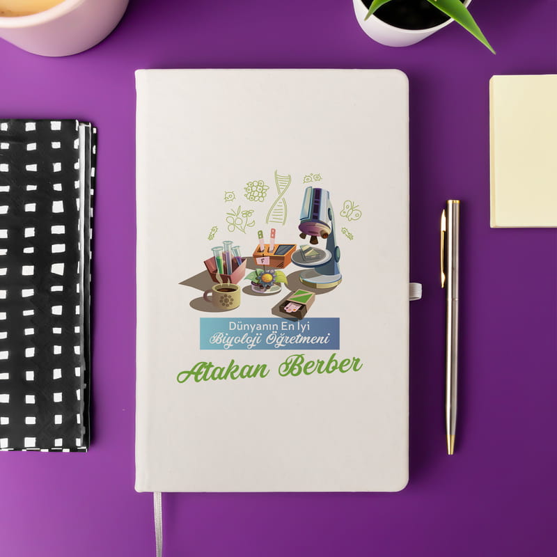 Biyoloji Öğretmenlerine Hediye Kişiye Özel Baskılı Defter
