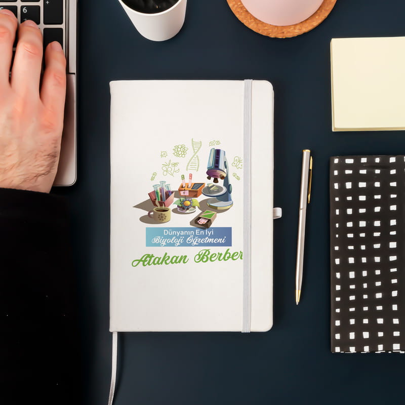 Biyoloji Öğretmenlerine Hediye Kişiye Özel Baskılı Defter