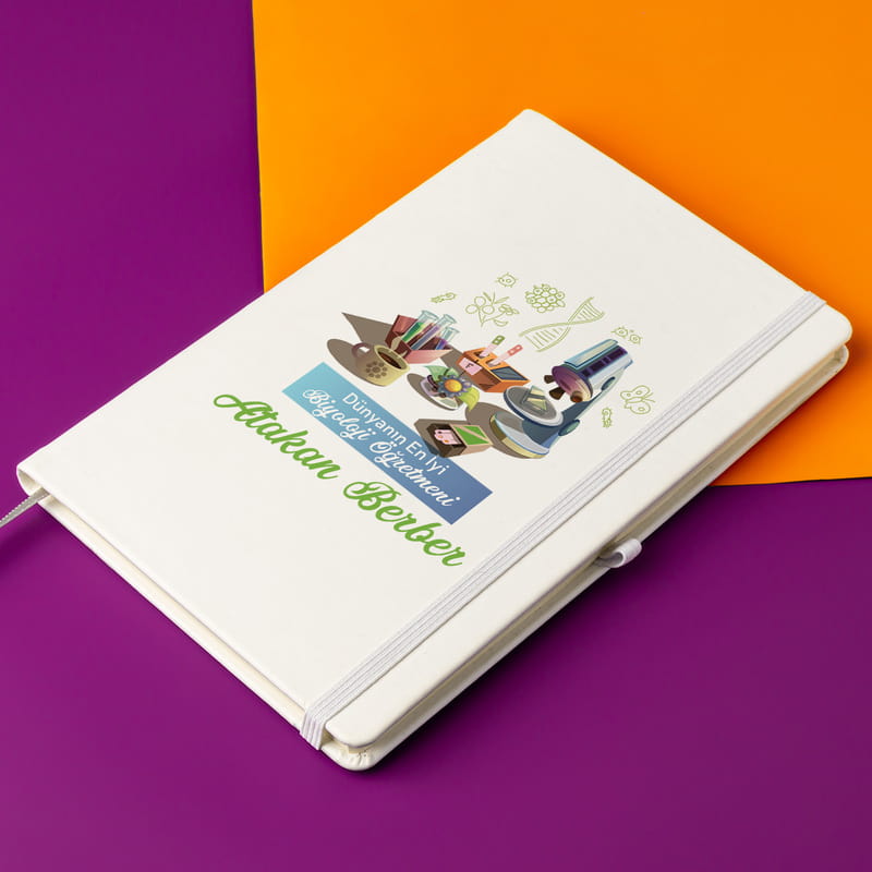 Biyoloji Öğretmenlerine Hediye Kişiye Özel Baskılı Defter