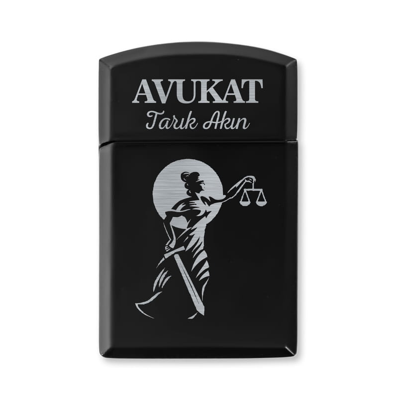 En Dişli Avukata Hediye Metal Siyah Çakmak