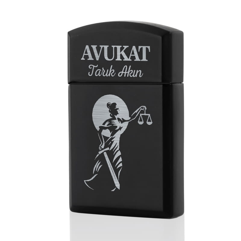 En Dişli Avukata Hediye Metal Siyah Çakmak