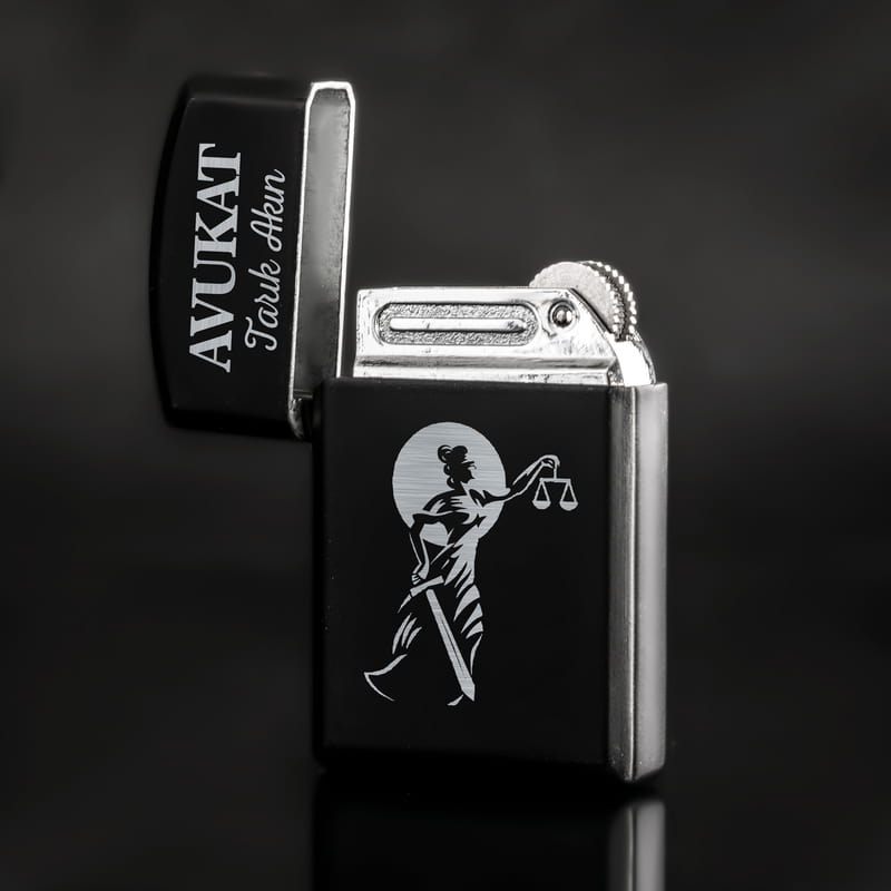 En Dişli Avukata Hediye Metal Siyah Çakmak