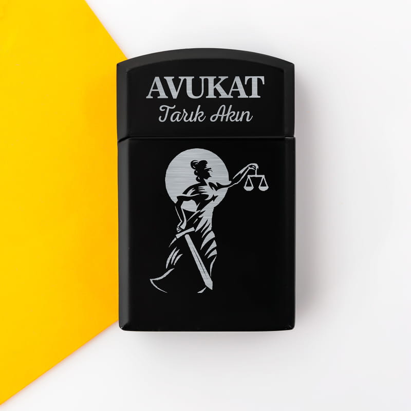En Dişli Avukata Hediye Metal Siyah Çakmak