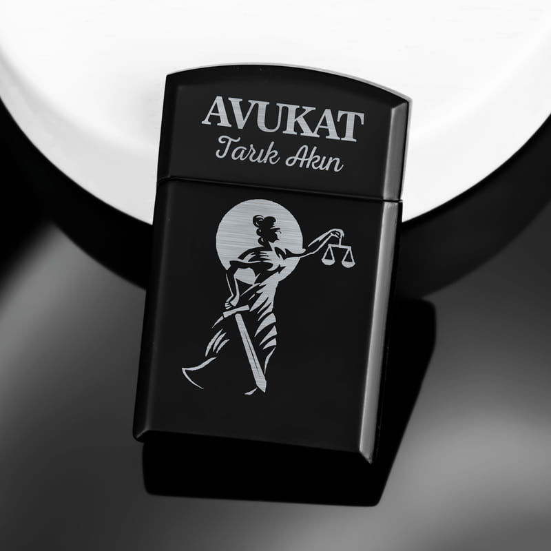 En Dişli Avukata Hediye Metal Siyah Çakmak