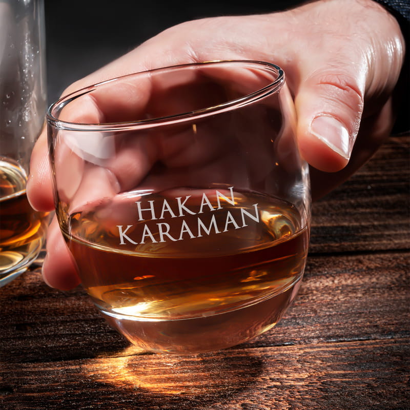 Erkeğe Hediye İsim Yazılı 2'li Viski Kadehi