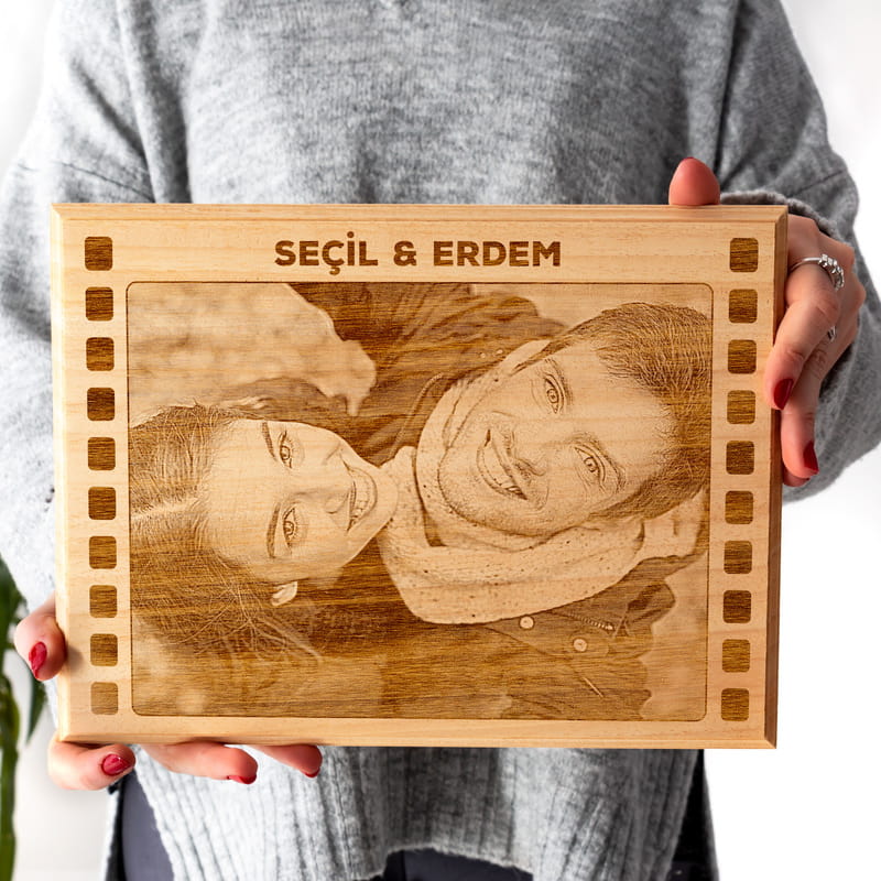 Film Şeridi Tasarımlı İsim Yazılı Ahşapfoto