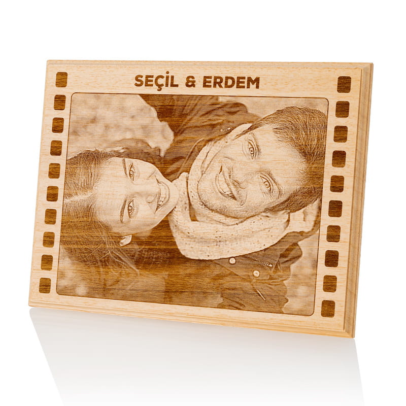 Film Şeridi Tasarımlı İsim Yazılı Ahşapfoto