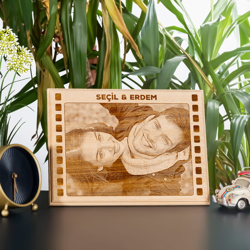 Film Şeridi Tasarımlı İsim Yazılı Ahşapfoto