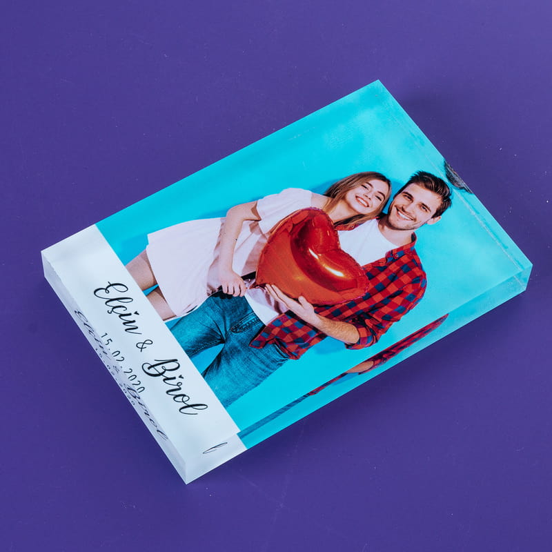 İsme Özel Fotoğraf Baskılı Sevgiliye Hediye Akrilik Çerçeve