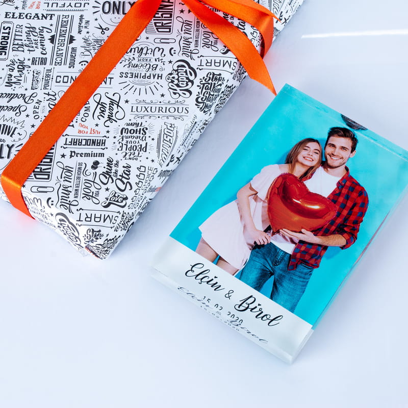 İsme Özel Fotoğraf Baskılı Sevgiliye Hediye Akrilik Çerçeve