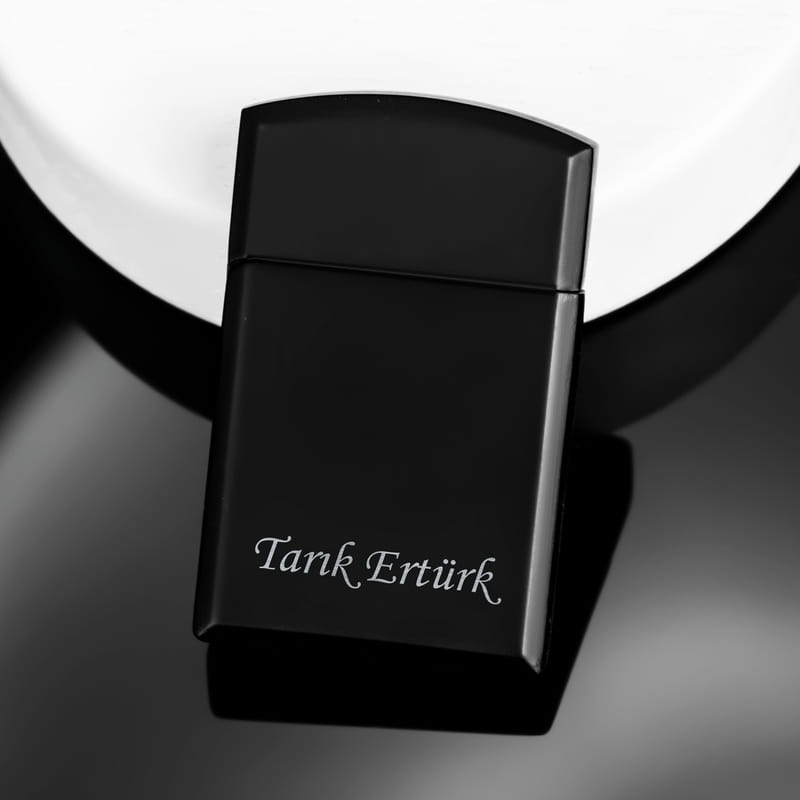 İsme Özel İmza Metal Siyah Çakmak