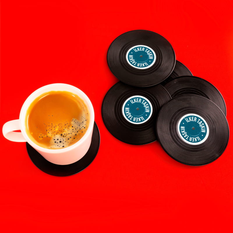 İsme Özel Klasik Plak 6 Adet Bardak Altlığı